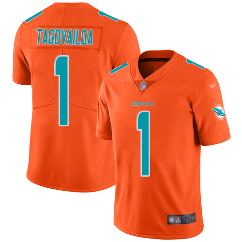 Nike Miami Dolphins #1 Tua Tagovailoa Orange Youth Stitched NFL Limited Inverted Legend Jersey
